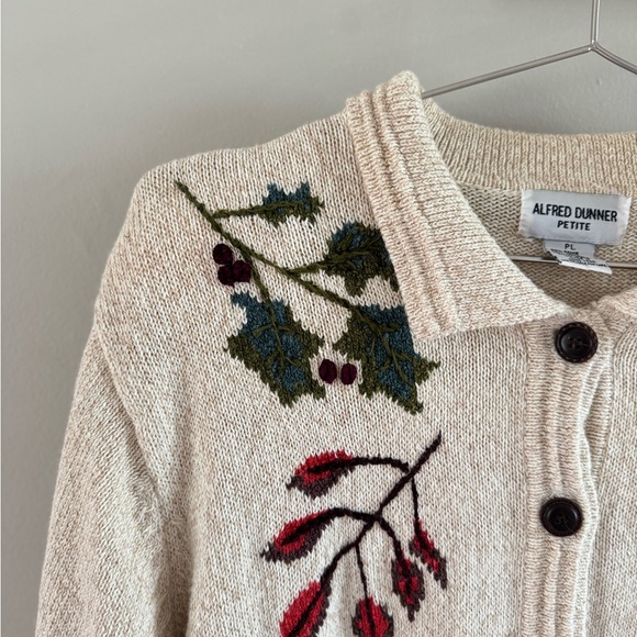 Vintage Alfred Dunner fall leaves cardigan/sweater - Picture 2 of 6